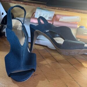 Impo Navy Cutout Slingback Stiletto Heels